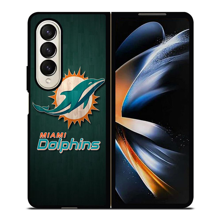 MIAMI DOLPHINS WOODEN LOGO Samsung Galaxy Z Fold 4 Case Cover