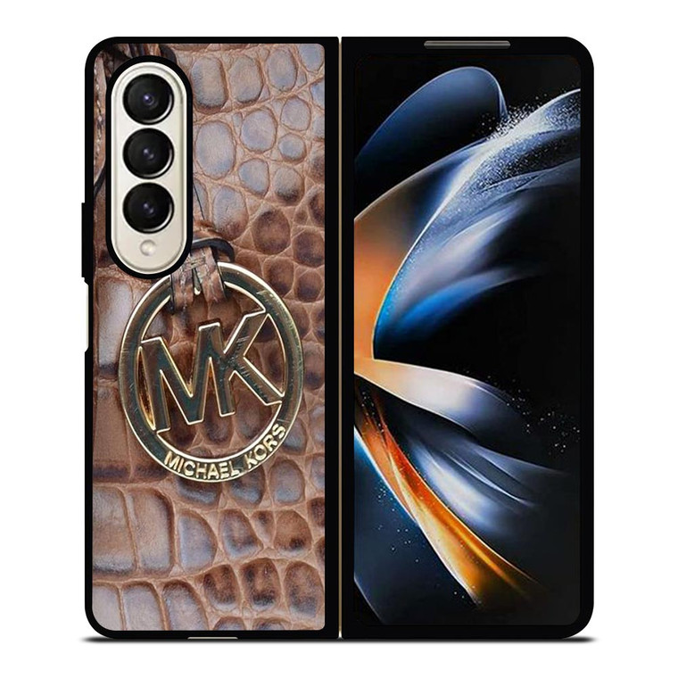 MICHAEL KORS BROWN LEATHER Samsung Galaxy Z Fold 4 Case Cover