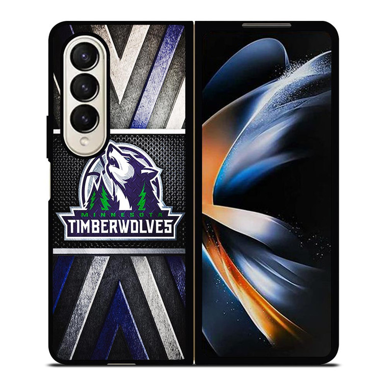 MINNESOTA TIMBERWOLVES METAL SYMBOL Samsung Galaxy Z Fold 4 Case Cover