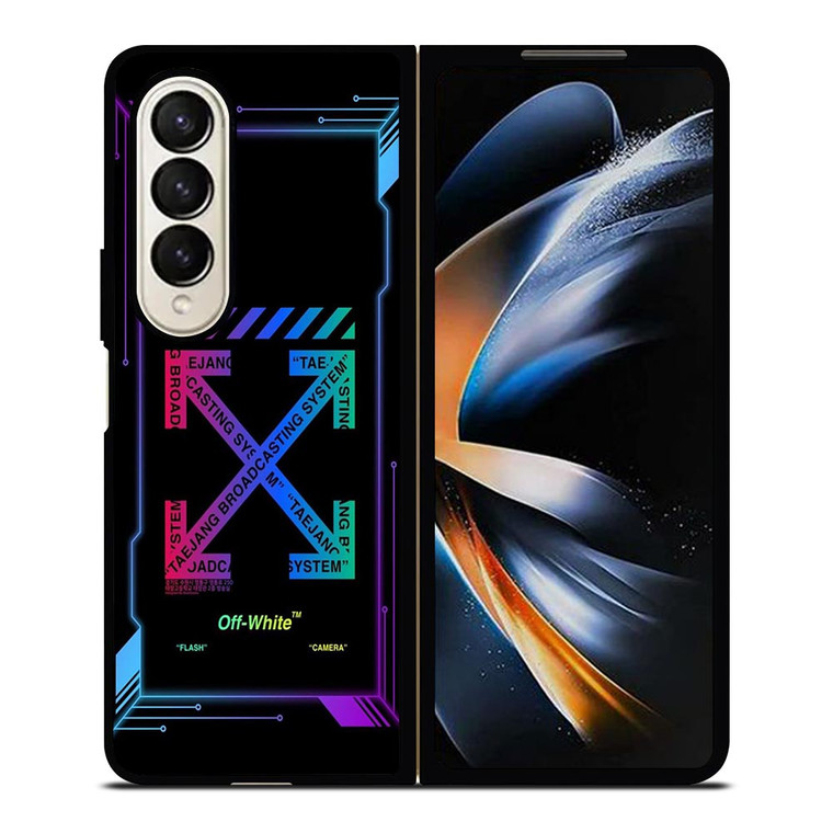 OFF WHITE BLACK NEBULA Samsung Galaxy Z Fold 4 Case Cover OFF WHITE BLACK NEBULA Samsung Galaxy Z Fold 4 Case Cover