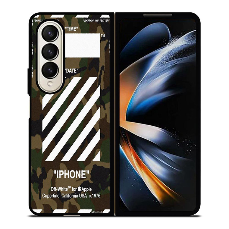OFF WHITE CAMO ARMY Samsung Galaxy Z Fold 4 Case Cover