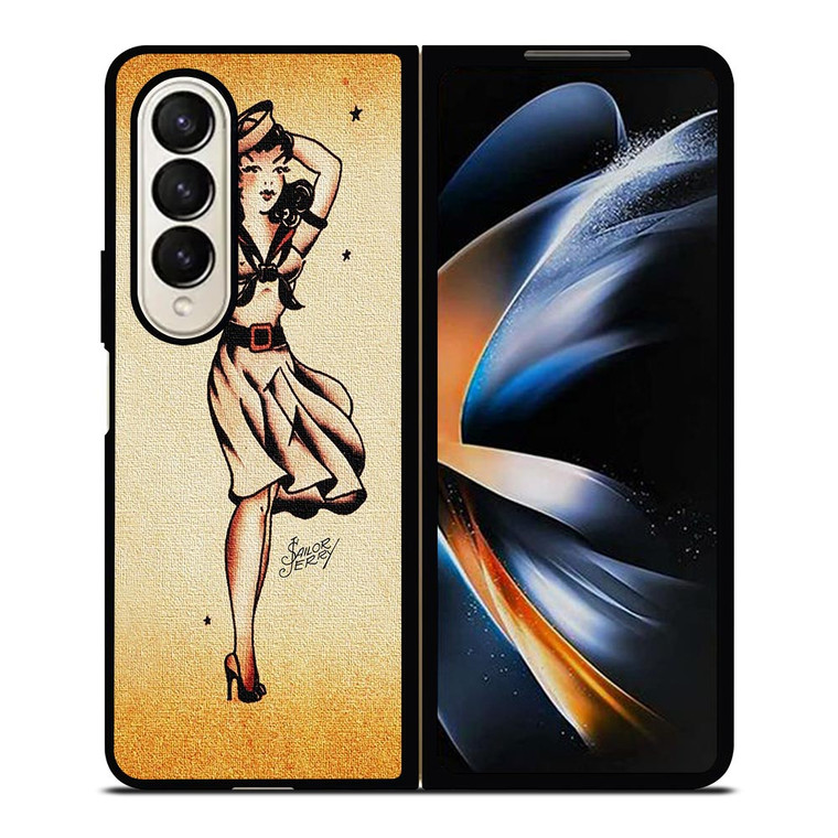 SAILOR JERRY TATTOO GIRL Samsung Galaxy Z Fold 4 Case Cover SAILOR JERRY TATTOO GIRL Samsung Galaxy Z Fold 4 Case Cover