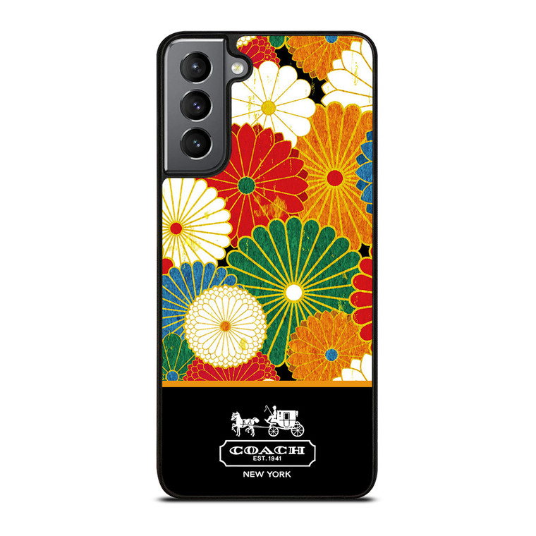 COACH NEW YORK COLORFUL FLORAL LOGO Samsung Galaxy S21 Plus Case