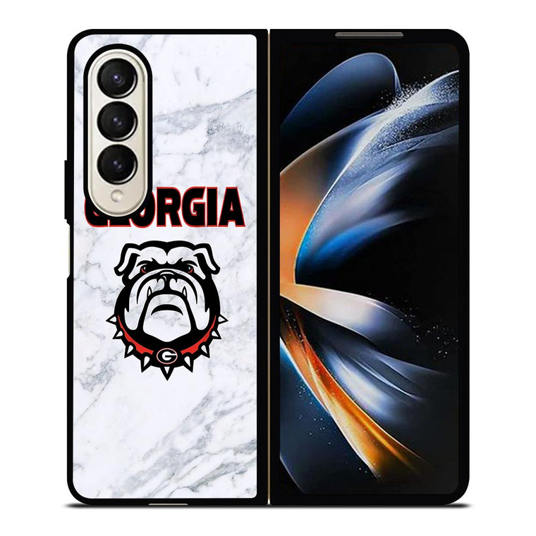 UGA GEORGIA BULLDOGS MARBLE LOGO Samsung Galaxy Z Fold 4 Case Cover