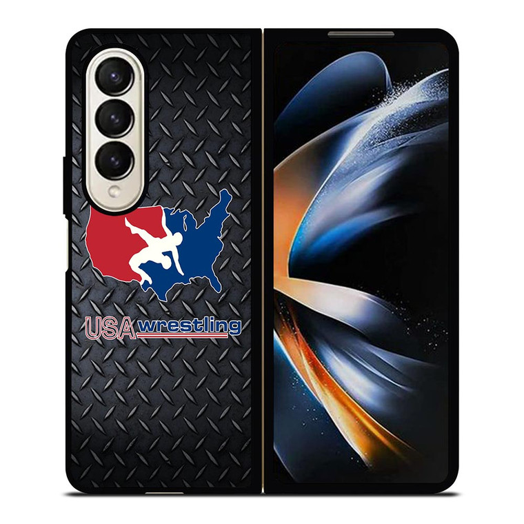 USA WRESTLING METAL LOGO Samsung Galaxy Z Fold 4 Case Cover