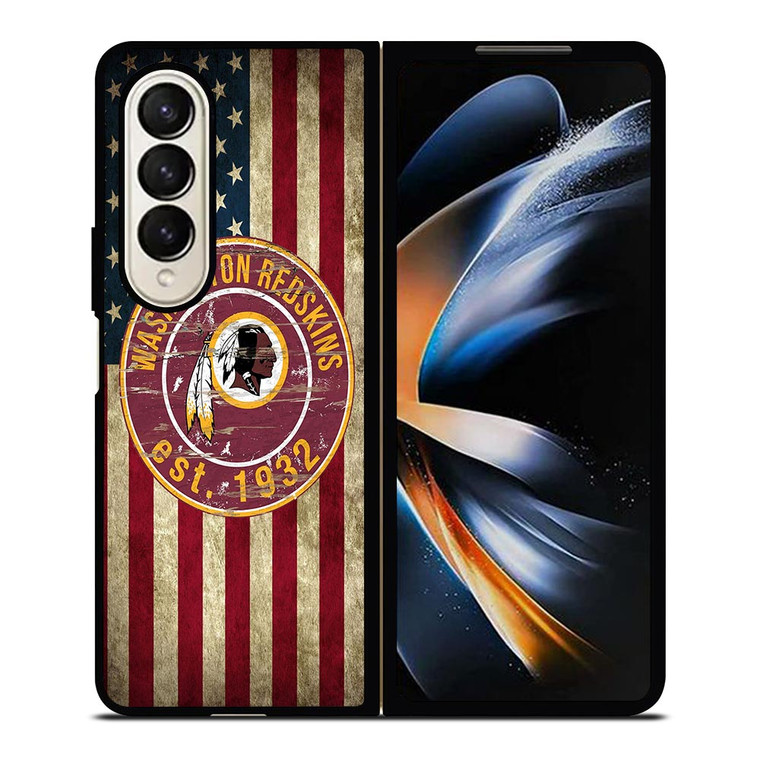 WASHINGTON REDSKINS AMERICAN FLAG Samsung Galaxy Z Fold 4 Case Cover
