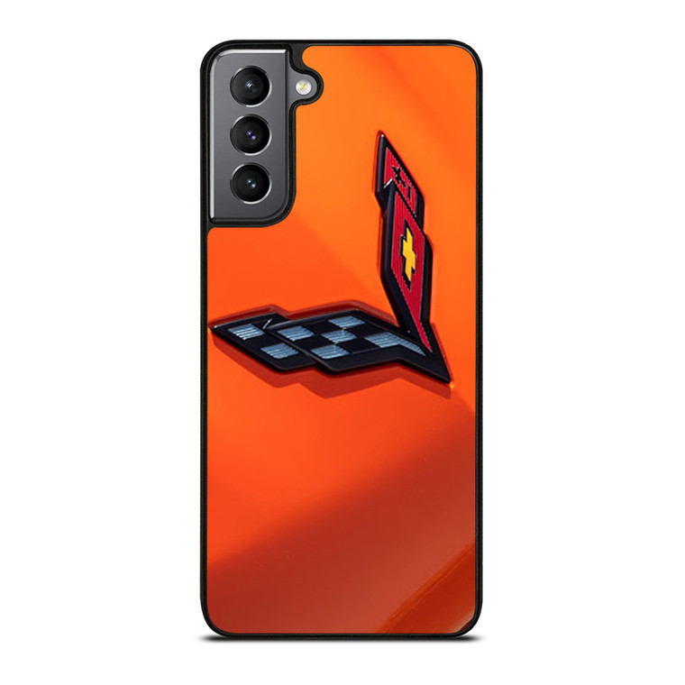 CORVETTE ORANGE LOGO Samsung Galaxy S21 Plus Case