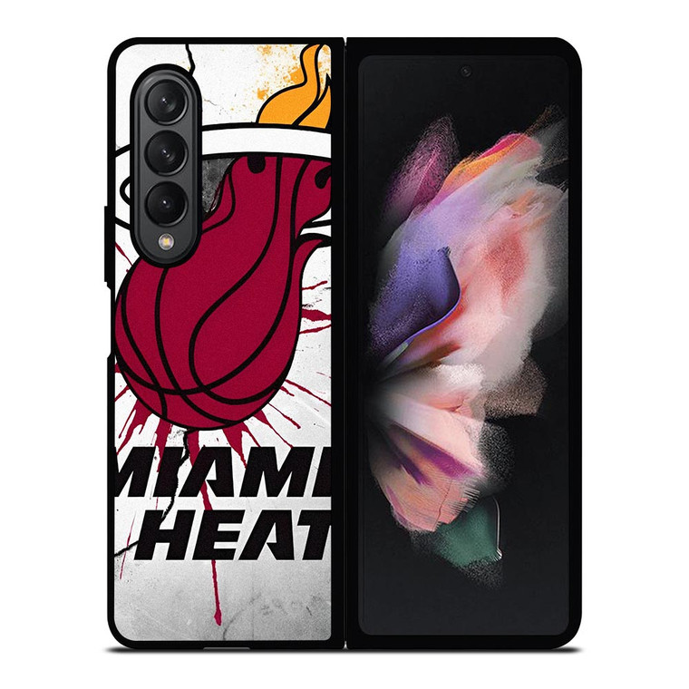 MIAMI HEAT CRACKED LOGO Samsung Galaxy Z Fold 3 Case Cover