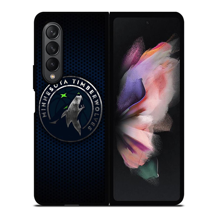 MINNESOTA TIMBERWOLVES BLUE CARBON Samsung Galaxy Z Fold 3 Case Cover
