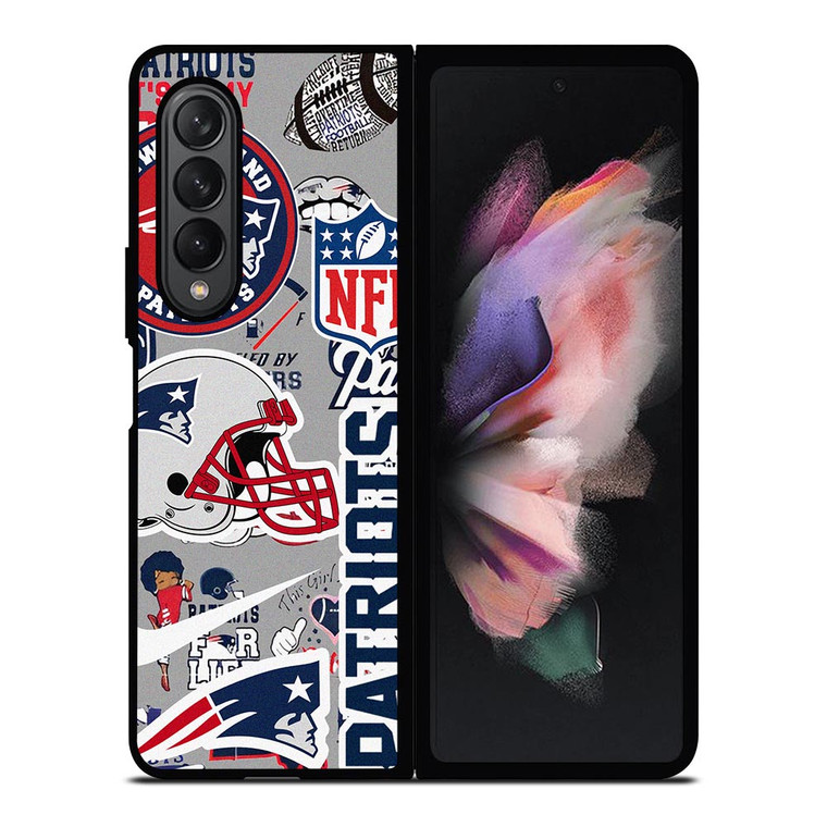 NEW ENGLAND PATRIOTS NFL STICKER BOMB Samsung Galaxy Z Fold 3 Case Cover
