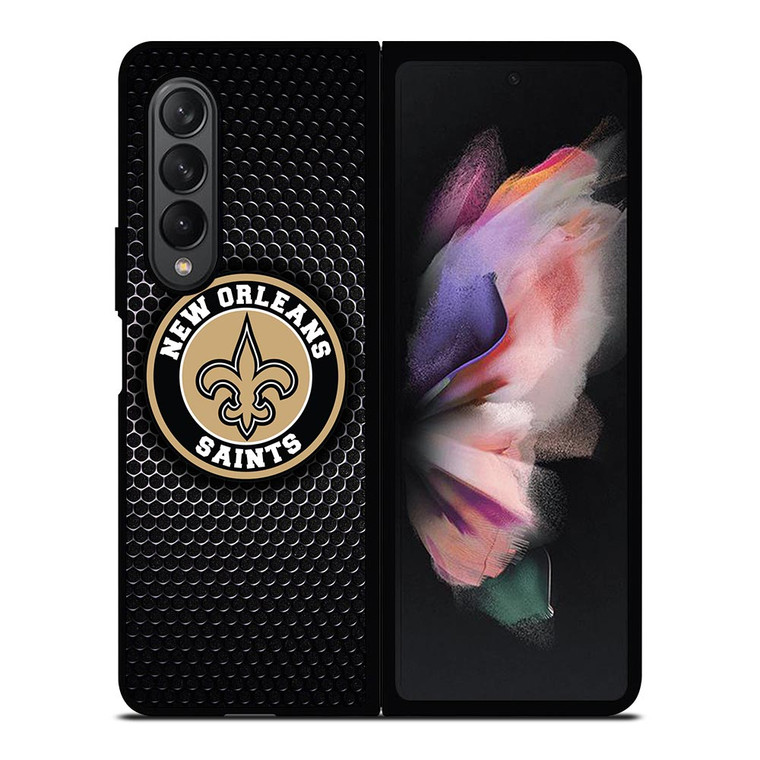 NEW ORLEANS SAINTS METAL BADGE Samsung Galaxy Z Fold 3 Case Cover