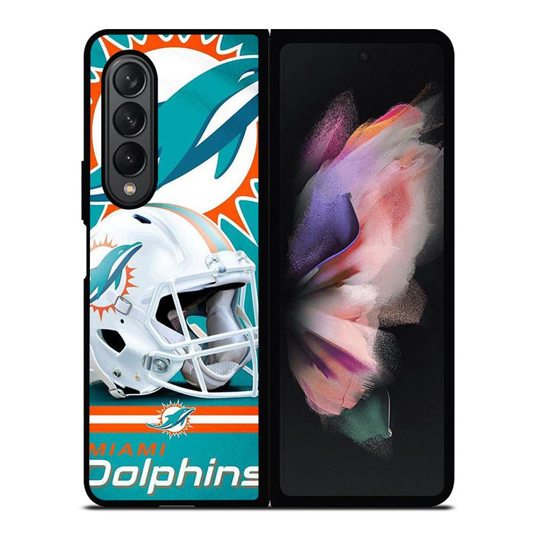 NFL MIAMI DOLPHINS HELMET LOGO Samsung Galaxy Z Fold 3 Case Cover