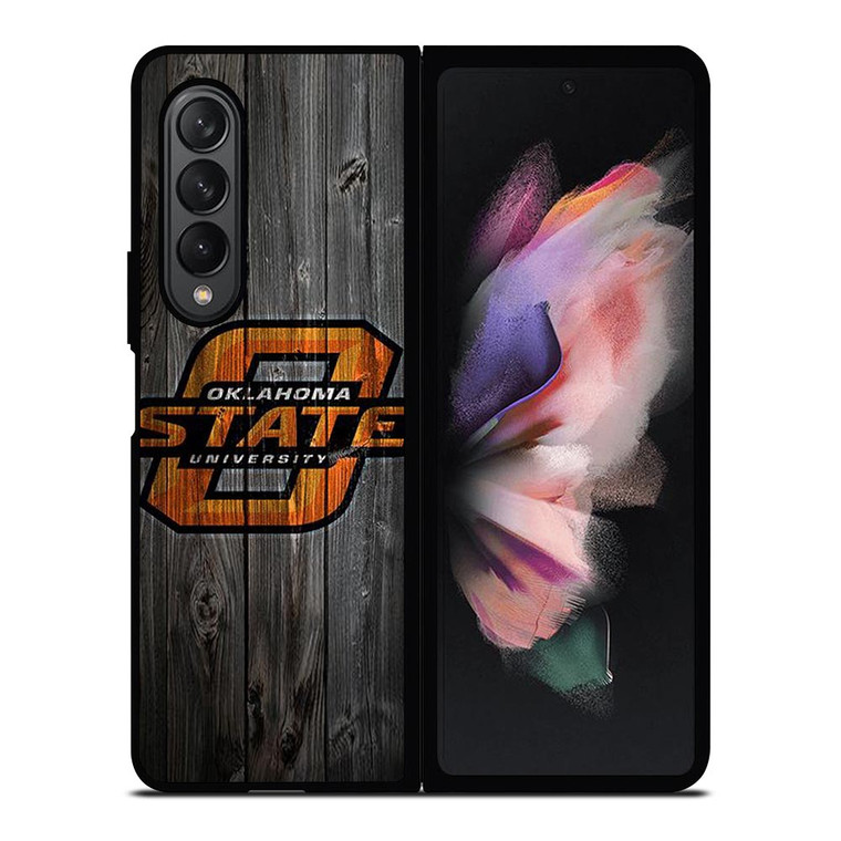 OKLAHOMA STATE UNIVERSITY WOODEN LOGO Samsung Galaxy Z Fold 3 Case Cover
