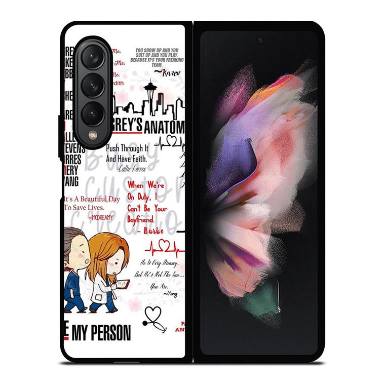 QUOTES OF GREY'S ANATOMY Samsung Galaxy Z Fold 3 Case Cover QUOTES OF GREY'S ANATOMY Samsung Galaxy Z Fold 3 Case Cover