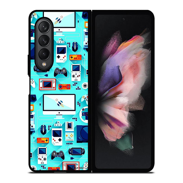 RETRO GAME FAMOUS CONSOL Samsung Galaxy Z Fold 3 Case Cover RETRO GAME FAMOUS CONSOL Samsung Galaxy Z Fold 3 Case Cover