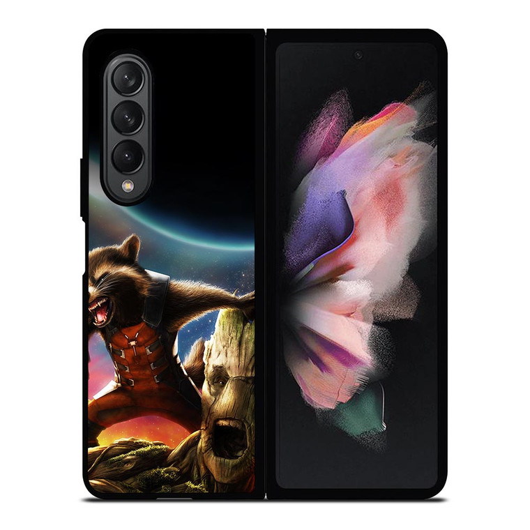 ROCKET RACCOON GROOT AVENGER Samsung Galaxy Z Fold 3 Case Cover