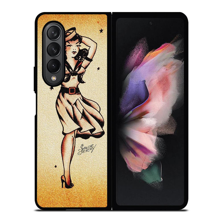 SAILOR JERRY TATTOO GIRL Samsung Galaxy Z Fold 3 Case Cover SAILOR JERRY TATTOO GIRL Samsung Galaxy Z Fold 3 Case Cover