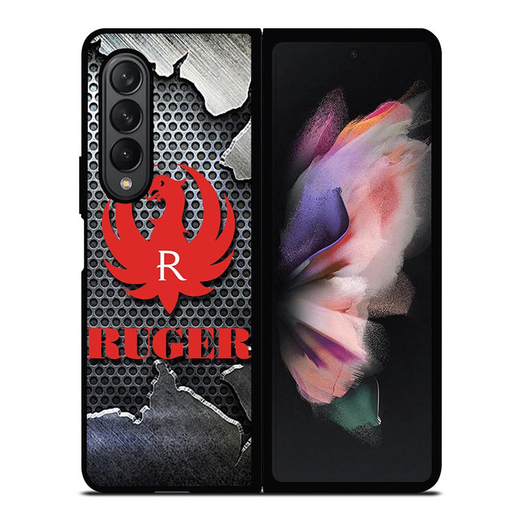 STURM RUGER FIREARM METAL LOGO 2 Samsung Galaxy Z Fold 3 Case Cover STURM RUGER FIREARM METAL LOGO 2 Samsung Galaxy Z Fold 3 Case Cover