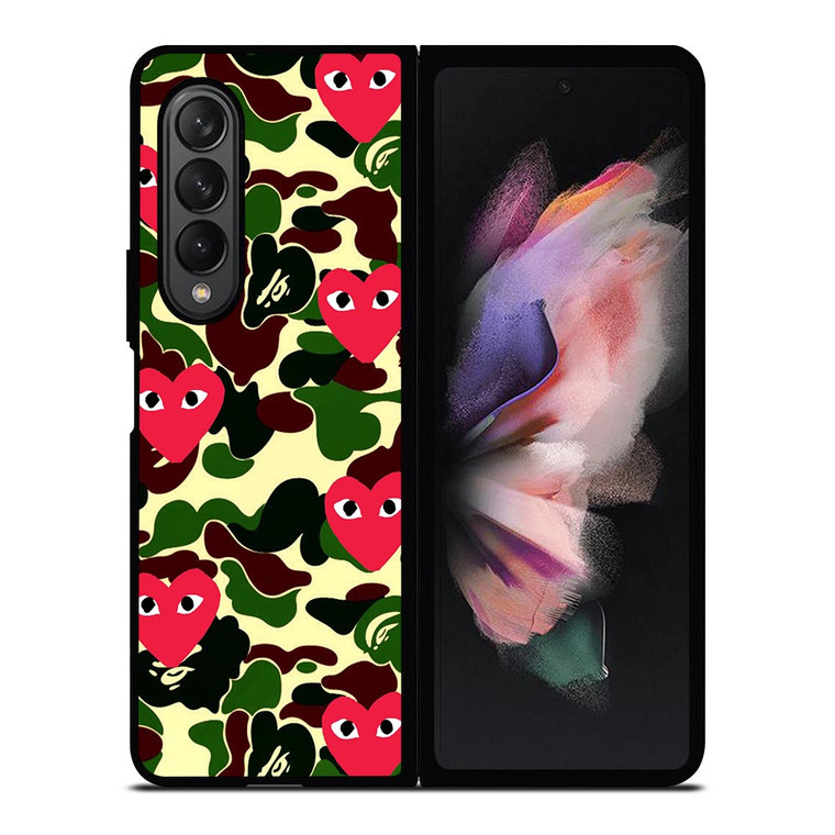 SUPREME BAPE COMME DES GARCONS Samsung Galaxy Z Fold 3 Case Cover SUPREME BAPE COMME DES GARCONS Samsung Galaxy Z Fold 3 Case Cover