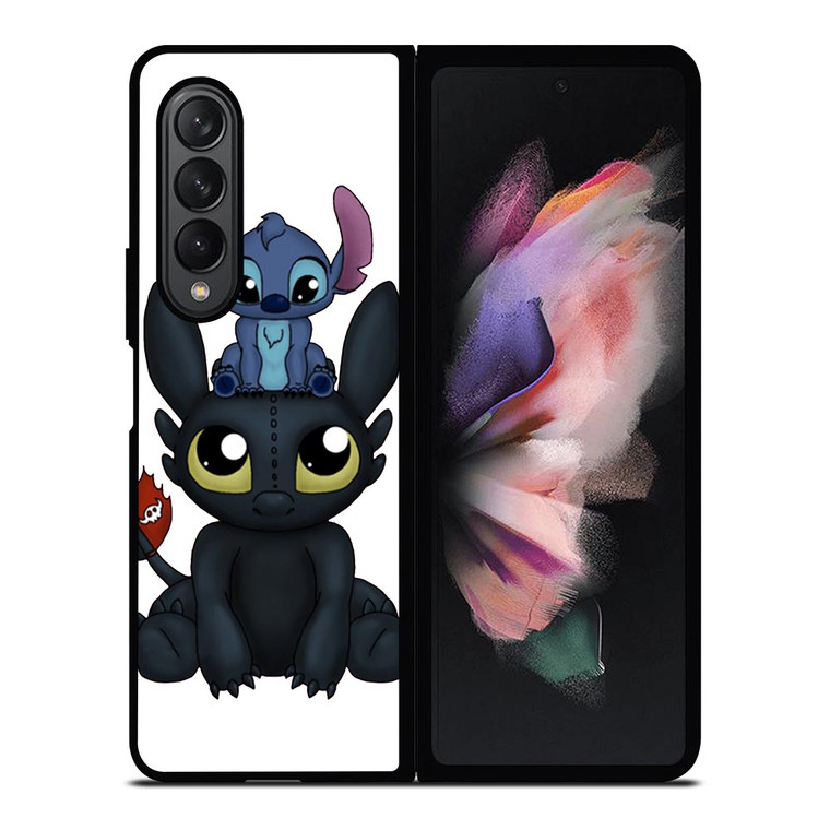 TOOTHLESS AND STITCH CARTOON Samsung Galaxy Z Fold 3 Case Cover
