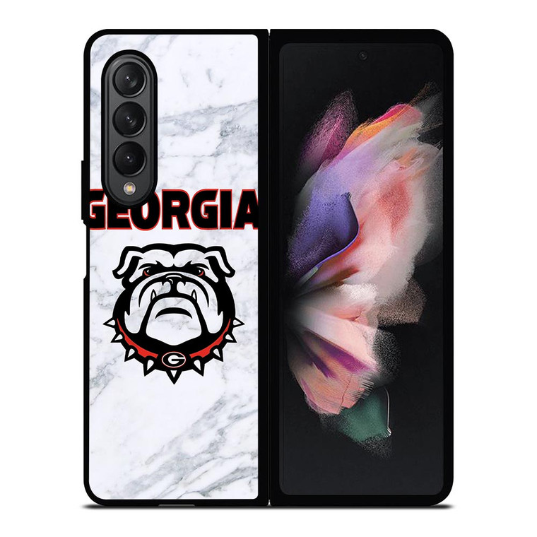 UGA GEORGIA BULLDOGS MARBLE LOGO Samsung Galaxy Z Fold 3 Case Cover