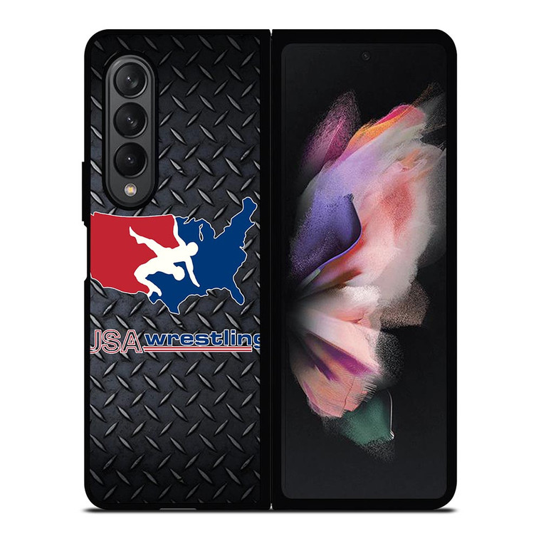 USA WRESTLING METAL LOGO Samsung Galaxy Z Fold 3 Case Cover