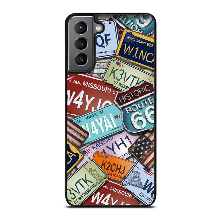 HISTORICAL ROUTE 66 NUMBER PLATE Samsung Galaxy S21 Plus Case