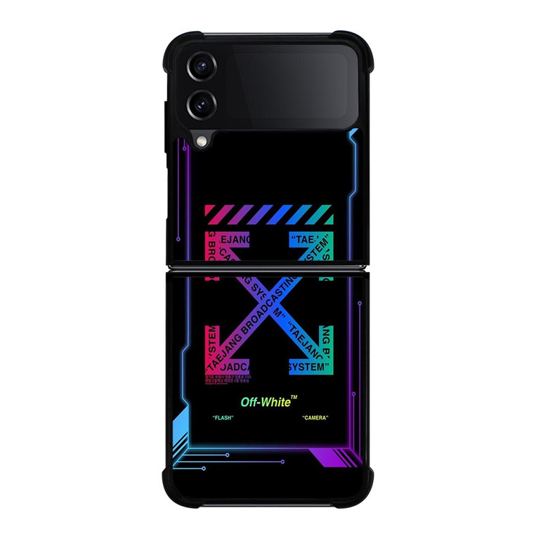 OFF WHITE BLACK NEBULA Samsung Galaxy Z FLip4 5G Case Cover