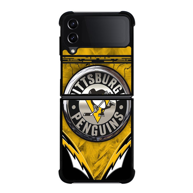 PITTSBURGH PENGUINS METAL NHL Samsung Galaxy Z FLip4 5G Case Cover