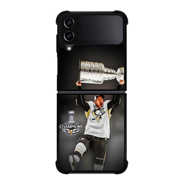 SIDNEY CROSBY PITTSBURGH PENGUINS CHAMPIONS Samsung Galaxy Z FLip4 5G Case Cover