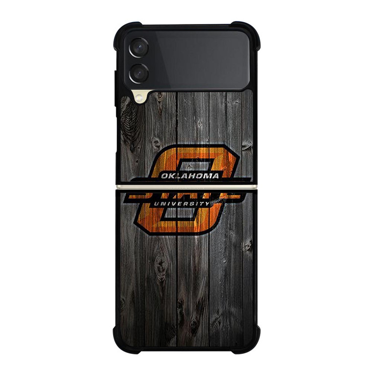 OKLAHOMA STATE UNIVERSITY WOODEN LOGO Samsung Galaxy Z FLip 3 5G Case Cover