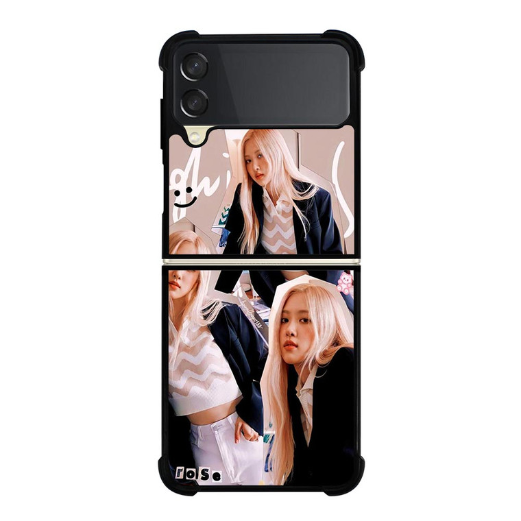 ROSE BLACKPINK SCRIBBLED Samsung Galaxy Z FLip 3 5G Case Cover