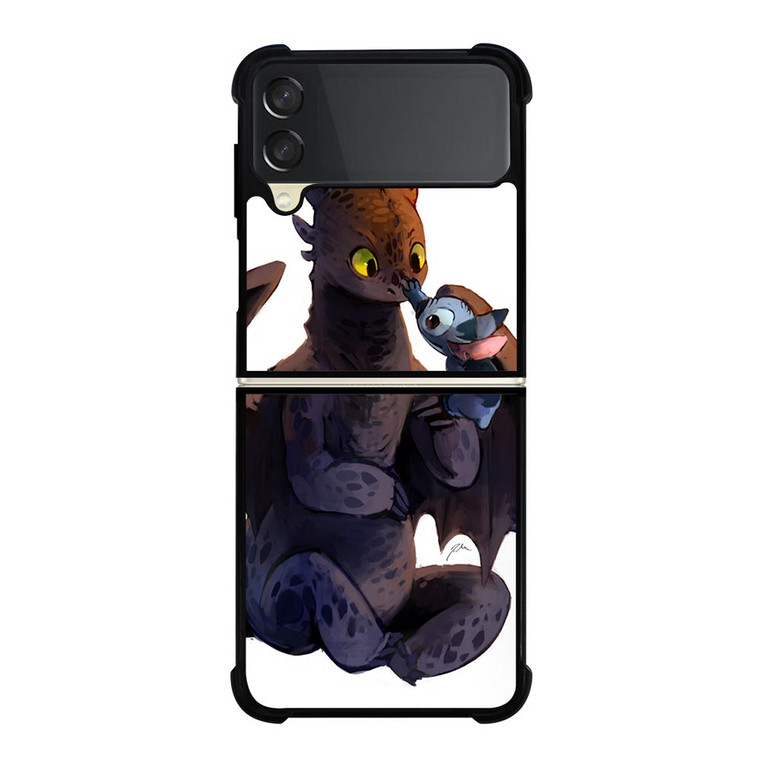 TOOTHLESS AND STITCH CARTOON 2 Samsung Galaxy Z FLip 3 5G Case Cover