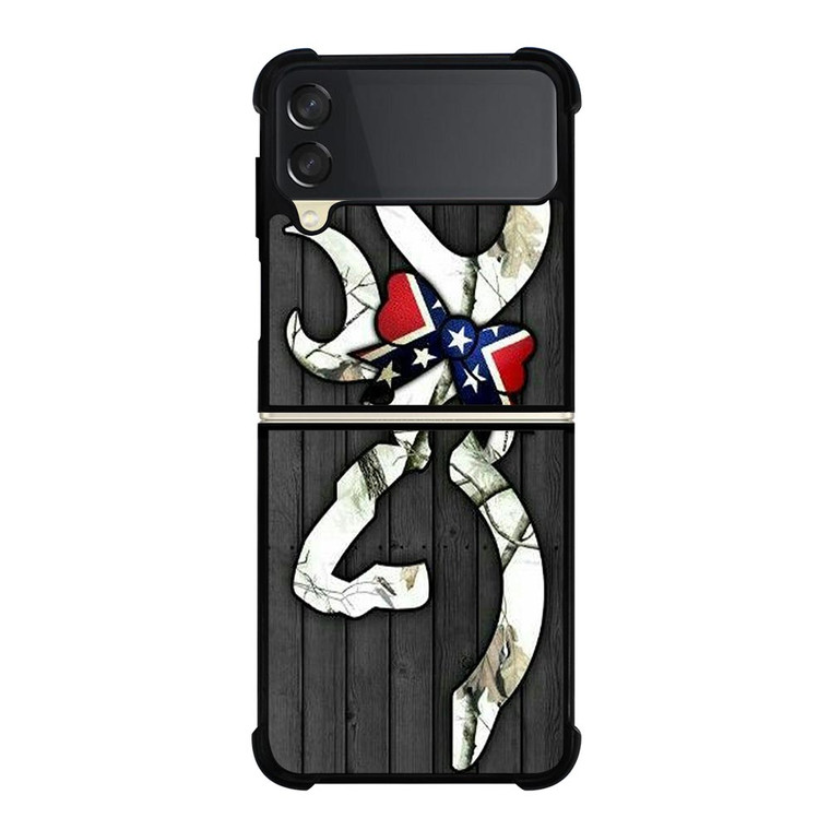 WOODEN CAMO BROWNING LOGO Samsung Galaxy Z FLip 3 5G Case Cover