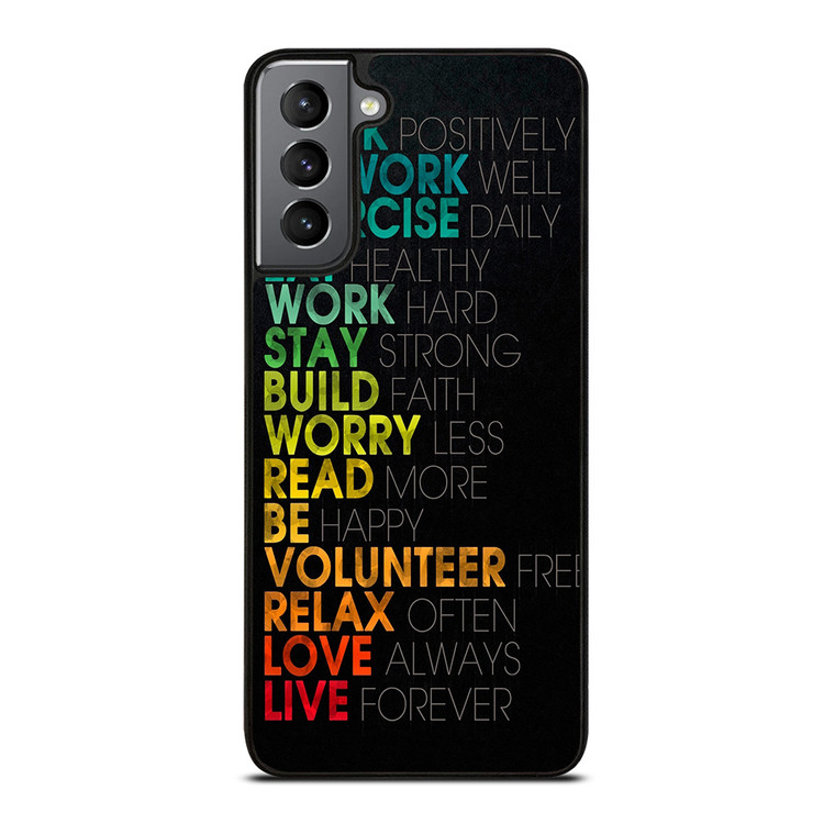 QUOTE INSPIRATIONAL THINK POSITIVELY Samsung Galaxy S21 Plus Case