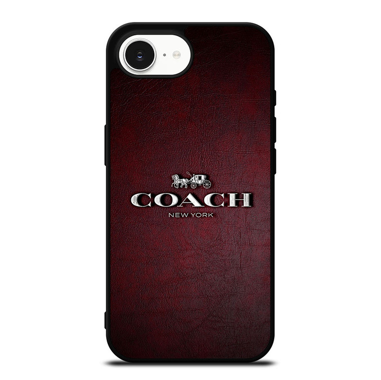 COACH NEW YORK LOGO LEATHER iPhone 16e Case