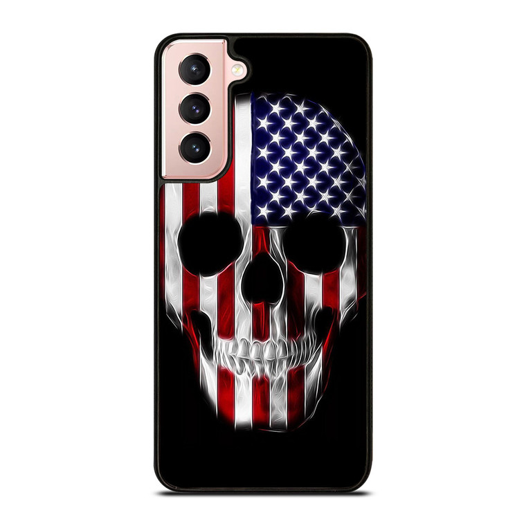 AMERICAN FLAG SKULL METAL Samsung Galaxy S21 Case