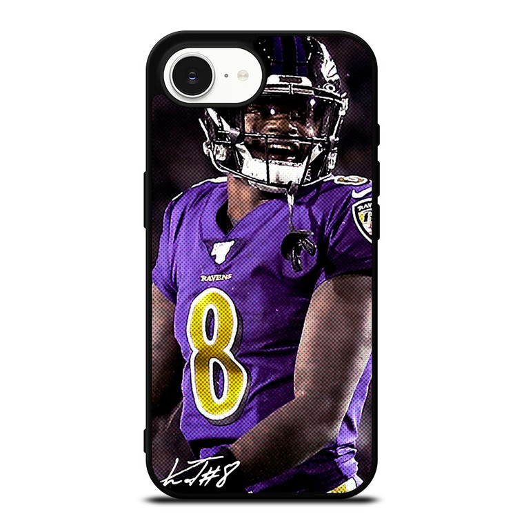 LAMAR JACKSON BALTIMORE RAVENS SIGNATURE iPhone 16e Case
