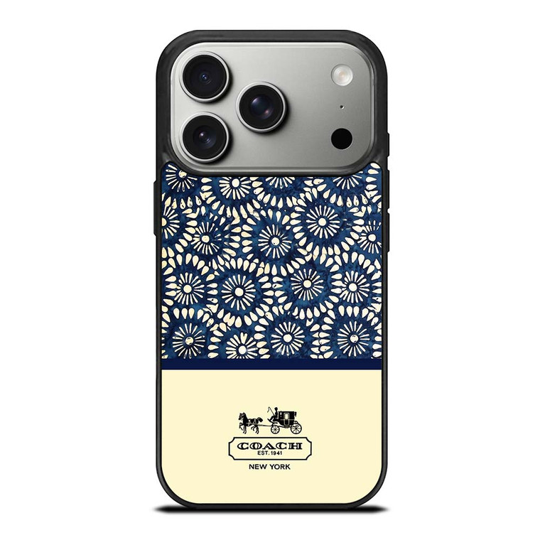 COACH NEW YORK BLUE FLORAL BATIK iPhone 17 Pro Case