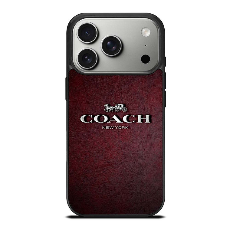COACH NEW YORK LOGO LEATHER iPhone 17 Pro Case