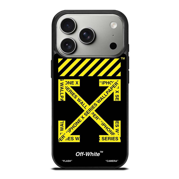 OFF WHITE LOGO YELLOW STRIPE iPhone 17 Pro Case