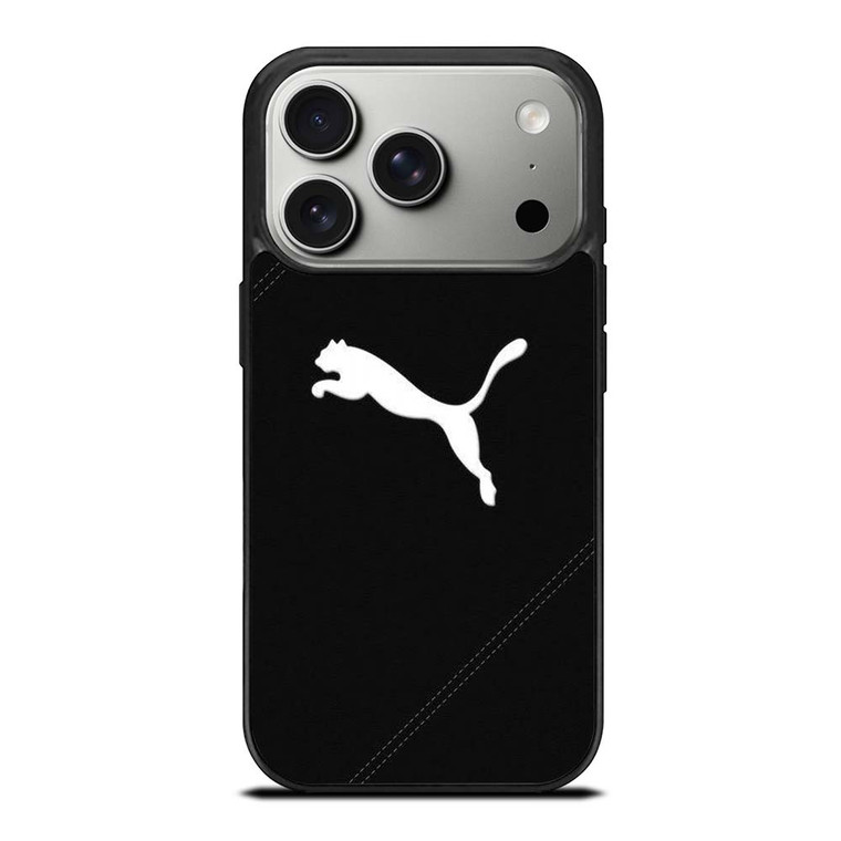 PUMA LOGO BLACK LEATHER iPhone 17 Pro Case PUMA LOGO BLACK LEATHER iPhone 17 Pro Case