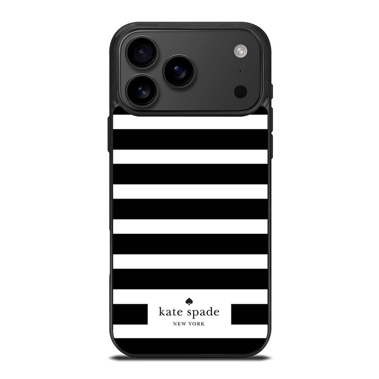 KATE SPADE NEW YORK BLACK WHITE STRIPES iPhone 17 Pro Max Case