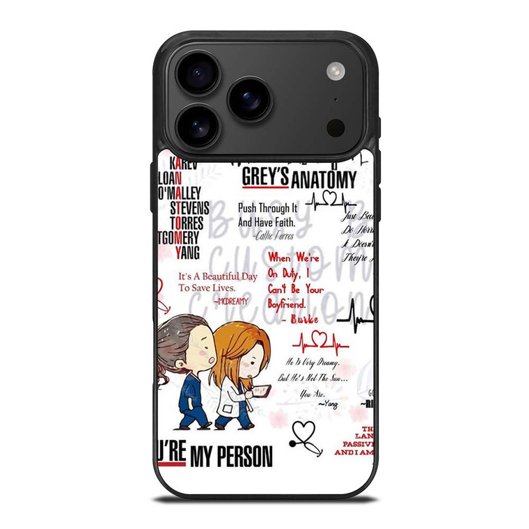 QUOTES OF GREY'S ANATOMY iPhone 17 Pro Max Case QUOTES OF GREY'S ANATOMY iPhone 17 Pro Max Case