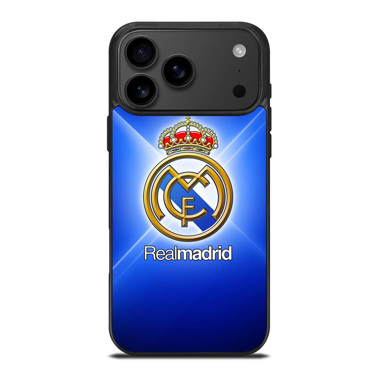 REAL MADRID LOGO BLUE LIGHT iPhone 17 Pro Max Case REAL MADRID LOGO BLUE LIGHT iPhone 17 Pro Max Case