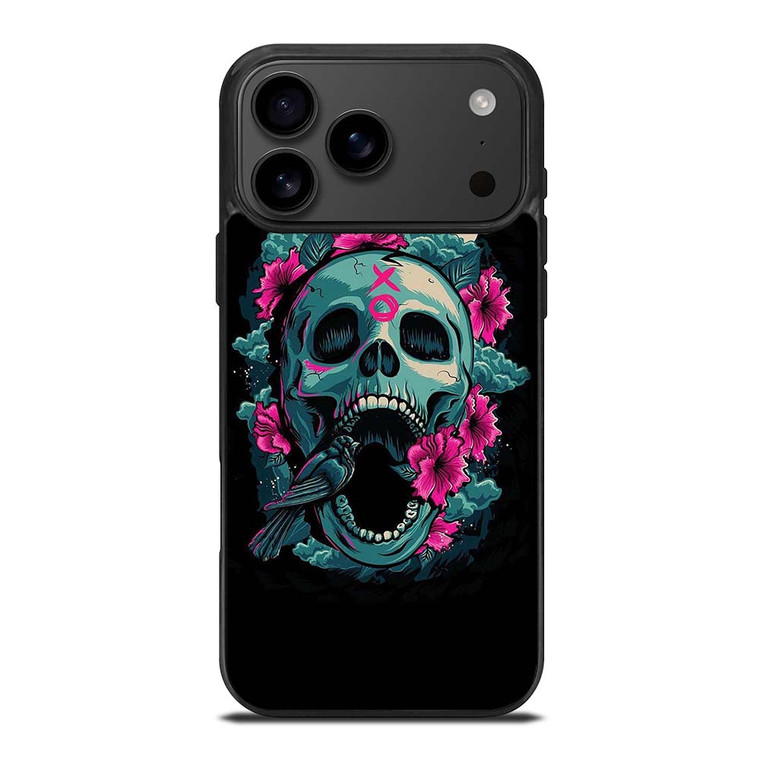 SKULL ROSE VIOLET ARTWORK iPhone 17 Pro Max Case SKULL ROSE VIOLET ARTWORK iPhone 17 Pro Max Case
