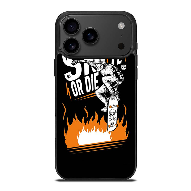 SKULL SKATE OR DIE ORANGE ARTWORK iPhone 17 Pro Max Case SKULL SKATE OR DIE ORANGE ARTWORK iPhone 17 Pro Max Case