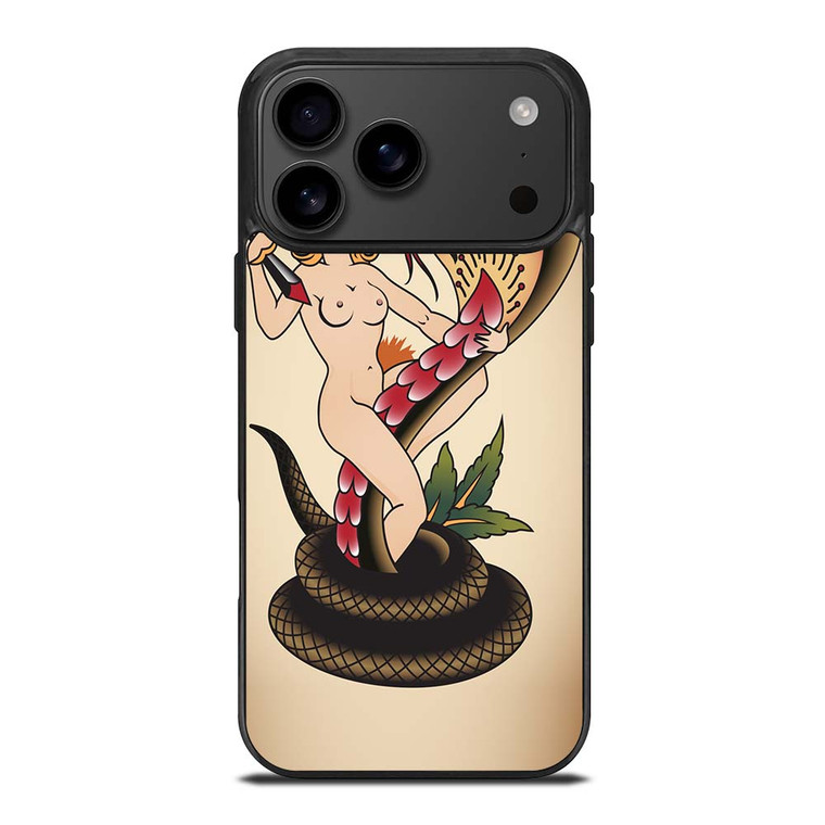 SNAKE CHAMER SAILOR JERRY TATTOO iPhone 17 Pro Max Case SNAKE CHAMER SAILOR JERRY TATTOO iPhone 17 Pro Max Case