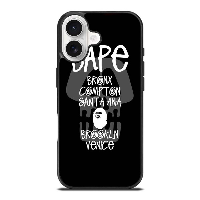 BAPE BLACK SKULL STUSSY iPhone 17 Case