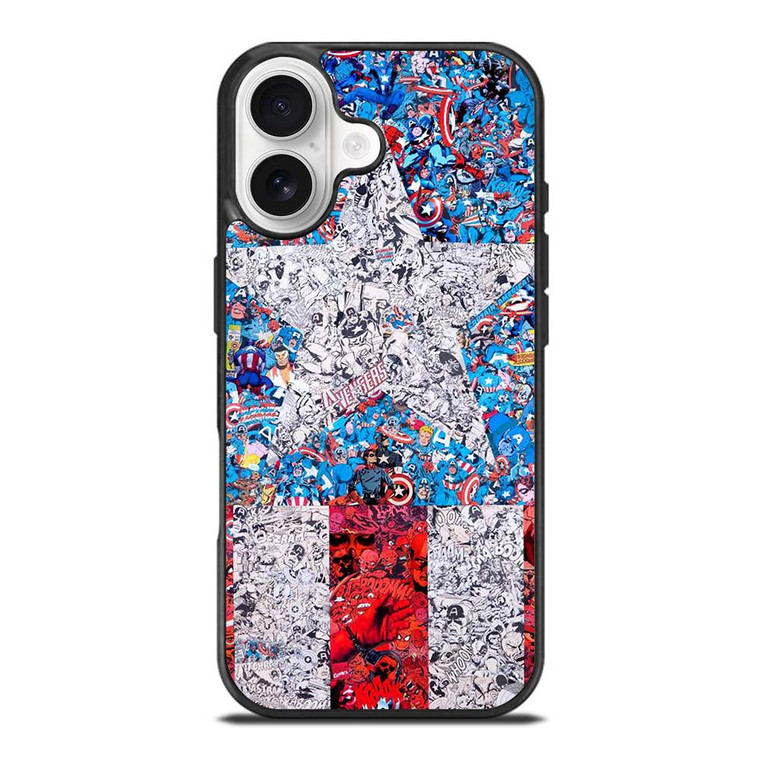 CAPTAIN AMERICA MARVEL COLLAGES iPhone 17 Case